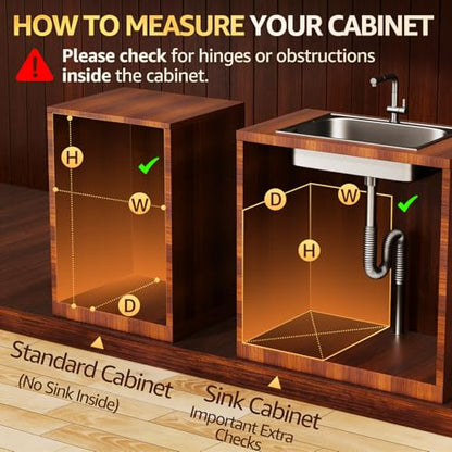 Pull Out Trash Can Under Cabinet, Soft Close Heavy Duty 200LB, Black | Under Sink Trash Can Organizer, Full Extension Slides, Fits 12 W x 17 D Cabinet Opening, Kitchen Cabinet, Can Not Included - color: Black, size: Single
