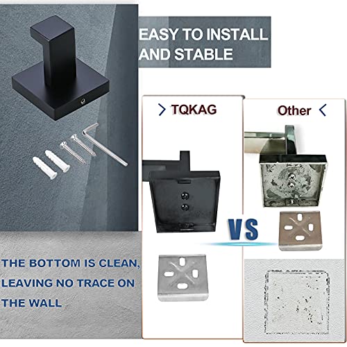 Bathroom Towel Bar Holder Sets Matte Black 4-Piece Bathroom Hardware Set Stainless Steel Bath Accessories Kit. Wall Mounted,23.6 Inch - color: Matte Black, size: 4-Pieces Set-B