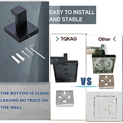 Bathroom Towel Bar Holder Sets Matte Black 4-Piece Bathroom Hardware Set Stainless Steel Bath Accessories Kit. Wall Mounted,23.6 Inch - color: Matte Black, size: 4-Pieces Set-B