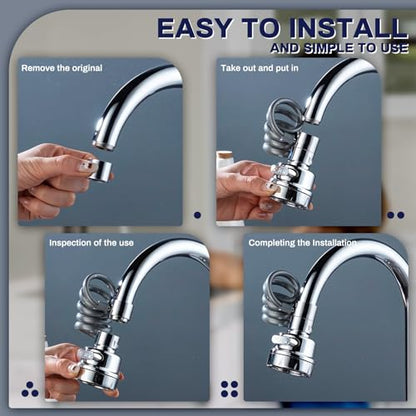Sink Faucet Sprayer Attachment, 3 Water Outlet Modes, Silver | Faucet Extender Aerator, Stretchable Hose, Kitchen Water Saving Sink Sprayer Head, For Wash Hand Hair Face