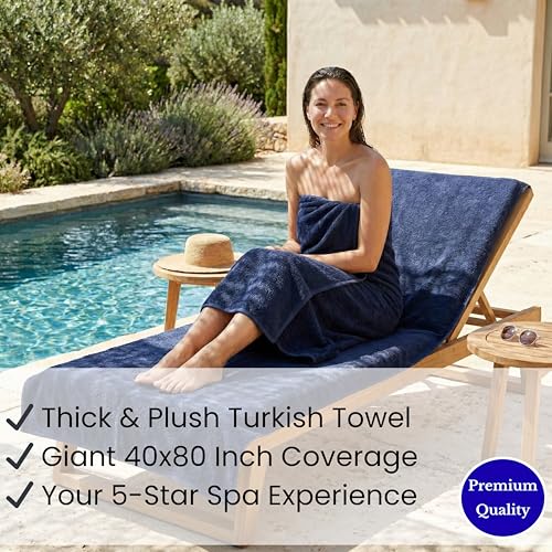 SALBAKOS Luxury 100% Turkish Cotton Bath Sheet 40x80 (1-Piece, Navy Blue) | Extra Large Jumbo Oversized Bathroom and Beach Towel, Super Soft Highly Absorbent Thick Premium Hotel Quality, Made in Turkey - color: Navy, size: Jumbo Bath Sheet