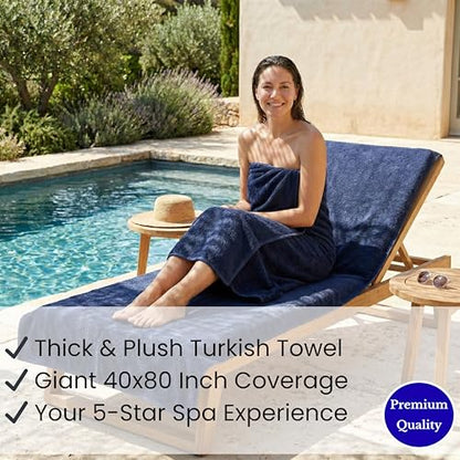 SALBAKOS Luxury 100% Turkish Cotton Bath Sheet 40x80 (1-Piece, Navy Blue) | Extra Large Jumbo Oversized Bathroom and Beach Towel, Super Soft Highly Absorbent Thick Premium Hotel Quality, Made in Turkey - color: Navy, size: Jumbo Bath Sheet