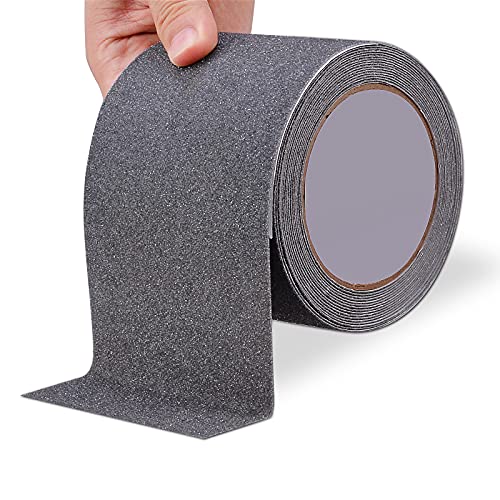 Anti Slip Tape, Waterproof Self Adhesive Grey 4"x32.8Ft Grip Tape | Heavy-Duty High Traction Tape, Wear Resistant Indoor & Outdoor Stairs, Ramps, Walkways, Skateboards - color: Grey, size: 4 Inch x 32.8ft