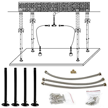 Luxury Large Ceiling Rectangle Rainfall Shower Head, 16x32inch High Pressure Rain Showerhead with Silicone Nozzles Full Body Fixed Showerheads For Modern Bathroom, Black Finish - color: Matte Black, style: Rainfall(One Function)