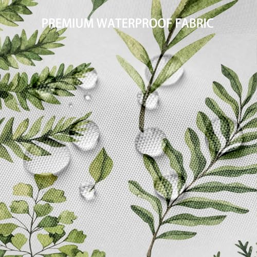 Green Fern Leaves Shower Curtain, Waterproof Fabric Greenery Watercolor Botanical Plant Bathroom Shower Curtain, 72 x 72 Inch - color: Green Fern, size: 72"W x 72"L (Pack of 1)