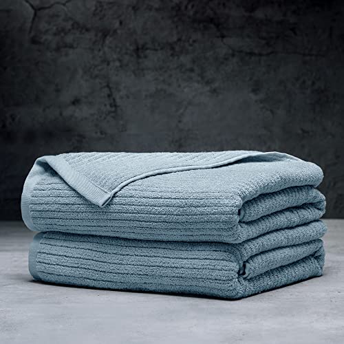 Luxury Performance 2-Piece Bath Towel Set | Dual-Loop Design | Ultra Soft | Highly Absorbent | Quick Drying | Surf - color: Surf, size: 2 Bath Towels