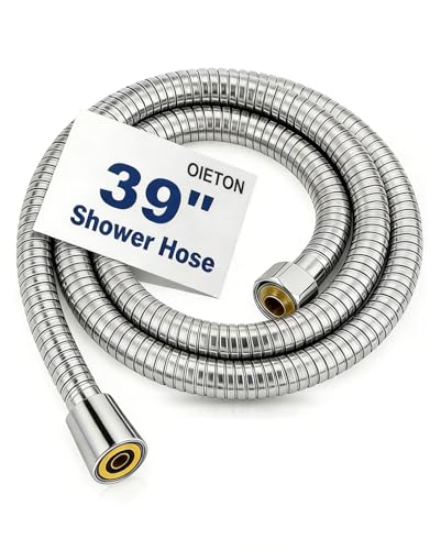 39 Inch Short Shower Hose for Bidet Sprayer & RV Wet Bath - Flexible Stainless Steel Replacement for Utility Sinks- Brass Connectors, G1/2 Inch Universal Fit - size: 39 inches