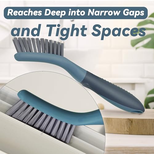 2 Pack Grout Scrub Brush with Stiff Bristles | Small Cleaning Brush for Kitchen, Bathroom, Tile Floors, Gaps, Crevices and Window Tracks with Durable Scrubbing Bristles