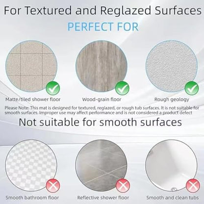 Bathtub Mat Non-Slip Silicone Soft Odorless Large Bath Mat No Suction Cups for Refinished,Reglazed and Textured Shower Mats Non Slip Extra Long Tub Mat (16x40inch White) - color: White