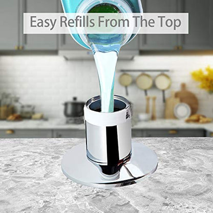 Samodra Sink Soap Dispenser, Metal Pump Head Liquid Lotion Countertop Kitchen Bathroom Soap Dispenser with 17 OZ PET Bottle (Chrome) - color: Chrome