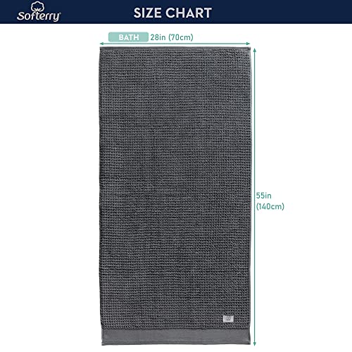 Softerry Waffle Bath Towel Set - 100% Soft Cotton - Plush and Extra Absorbent - Luxury Hotel & Spa Quality - Fade Resistant - Eco-Friendly (Space Gray, Set of 4 Bath) - color: Space Gray, size: Set of 4 Bath