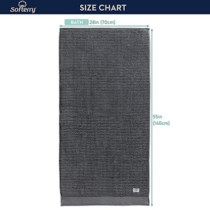 Softerry Waffle Bath Towel Set - 100% Soft Cotton - Plush and Extra Absorbent - Luxury Hotel & Spa Quality - Fade Resistant - Eco-Friendly (Space Gray, Set of 4 Bath) - color: Space Gray, size: Set of 4 Bath