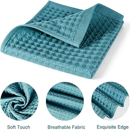 vfaejll Kitchen Towels Set 6 Pack, 100% Cotton Waffle Weave Dish Cloths & Dish Towels, 13x13 Inch Hand Towels for Kitchen, Absorbent Quick-Drying Dish Rags for Washing Dishes, 6 Colors