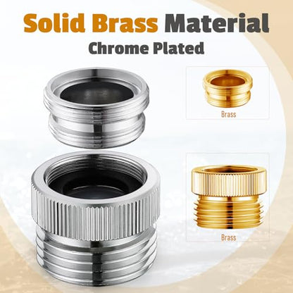Faucet Adapter with Aerator Faucet to Hose Adapter 3/4" GHT Thread Chrome | Faucet Adapter to Garden Hose Attachment for Sink Faucet to Garden Hose Adapter - color: Faucet Hose Adapter-A