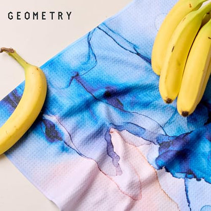 GEOMETRY Kitchen Tea Towels - Quick Dry Microfiber Dish Towels for Kitchen Watercolors, 18" x 30" 2 Pack - color: Watercolors, style: Kitchen Towel - Double
