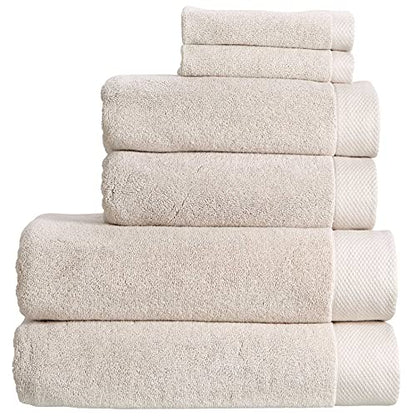 Christy Luxe 6 Piece Towel Set | French Gray | Luxe Heavyweight 100% Turkish Cotton | Ultra Soft | Super Absorbent | 730GSM | 2 Bath Towels 2 Hand Towel 2 Face Cloths - color: French Gray, size: 2 Bath, 2 Hand and 2 Face Towels