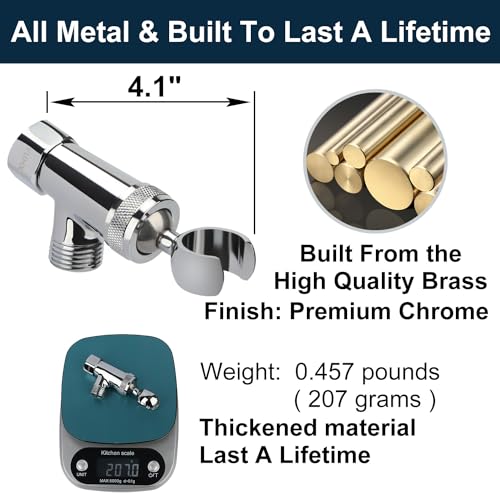 All Metal Shower Head Holder and Long Hose with Wide-Angle Adjustment | Stainless Steel Extra Long 6 ft Flexible Hose, Handheld Shower Arm Bracket,Premium Chrome - style: C-Style Chrome