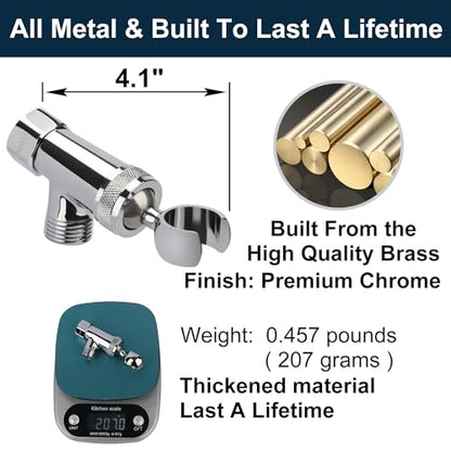 All Metal Shower Head Holder and Long Hose with Wide-Angle Adjustment | Stainless Steel Extra Long 6 ft Flexible Hose, Handheld Shower Arm Bracket,Premium Chrome - style: C-Style Chrome