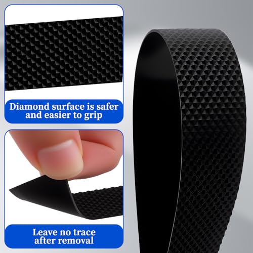 1 Rolls Rubber Grip Tape, 0.8In x 16Ft Ultra-Thin Strong Adhesive Tape | Anti-Slip Waterproof Heat Resistant Wear-Resistant Cushion Pad, Makes Handles & Contact Surfaces Safer with Grip and Comfort