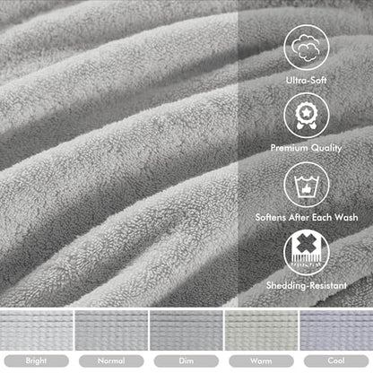 Madison Park 800GSM 100% Cotton Bathroom Bath Towel Set of 8, Silver | Long Staple, Highly Absorbent, Durable Hotel Spa Quality, Quick Dry, Double Stitched Hems, Lint Reducing, OEKO-TEX Certified - color: Silver, size: Multi-Sizes