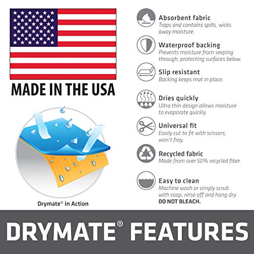 Drymate Jumbo XL Dish Drying Mat (19”x24”), Low-Profile, Super Absorbent, Quick Dry Fabric, Waterproof & Slip-Resistant, for Kitchen Counter, Trimmable, Easy to Clean (USA Made)(Taupe) - size: 19" x 24"