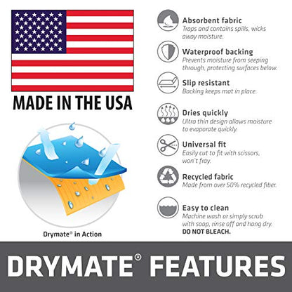 Drymate Jumbo XL Dish Drying Mat (19”x24”), Low-Profile, Super Absorbent, Quick Dry Fabric, Waterproof & Slip-Resistant, for Kitchen Counter, Trimmable, Easy to Clean (USA Made)(Taupe) - size: 19" x 24"