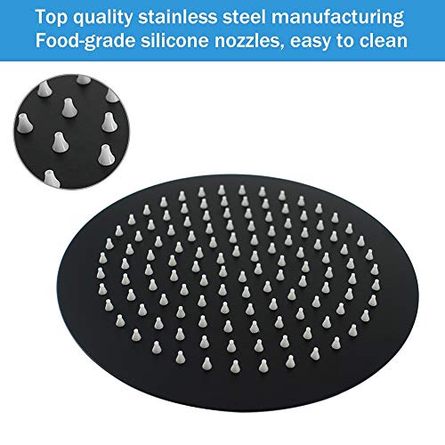 NearMoon Rain Shower Head, Ultra-Thin Design-Pressure Boosting, Awesome Some Experience, High Flow Stainless Steel Rainfall Head (10 Inch, Matte Black) - color: Matte Black, size: 10 Inch