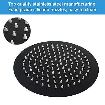 NearMoon Rain Shower Head, Ultra-Thin Design-Pressure Boosting, Awesome Some Experience, High Flow Stainless Steel Rainfall Head (10 Inch, Matte Black) - color: Matte Black, size: 10 Inch