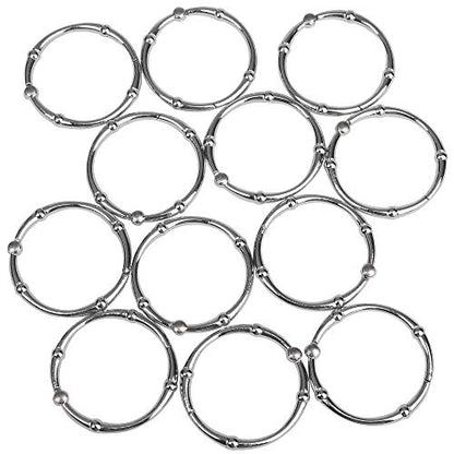 Rust-Proof Zinc Shower Curtain Hooks with Clasp Closure, Shower Hooks Hangers for Bathroom, Kitchen Utensils, Curtains, Clothing, Towels etc - Set of 12, Chrome - color: Chrome