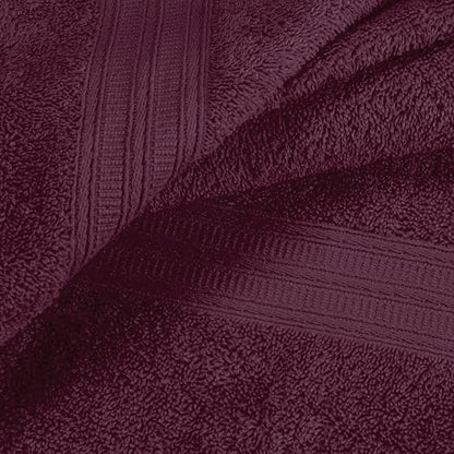 BOUTIQUO 6 Pack Cotton Towel Set, Contains 2 Bath Towels 27x54 inch, 2 Hand Towels 16x24 inch & 2 Wash Coths 12x12 inch, Ideal Everyday use, Ultra Soft Compact & Lightweight - Burgundy - color: Burgundy, size: 6 Piece Towel Set