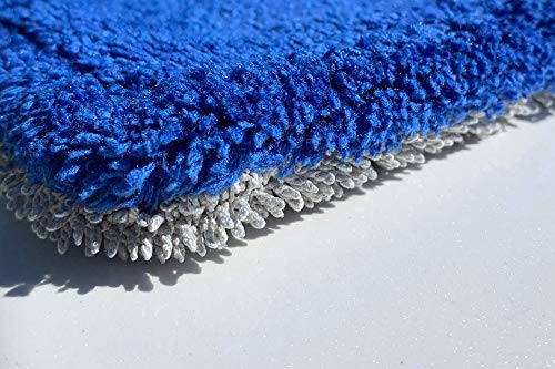Autofiber Amphibian Dual Side Microfiber Car Drying Towel - One Side Twist, One Side Plush - Pack of 1-20 inch x 30 inch (Blue/Gray) - color: Blue/Gray
