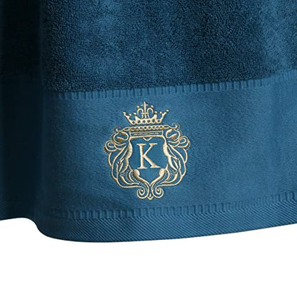 Luxury Bathroom Super Soft and Highly Absorbent Premium 100% Cotton Bath Towel Set for Gifts (Blue-K) - color: Blue-k