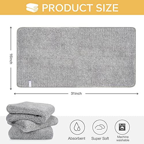 Microfiber Hand Towels, Light Grey, 16Inch x 31Inch, 3Pack | Super Soft, For Bathroom, Home Spa, Sports, Washcloth & Face Towels & Hair Towels - color: Greyx3