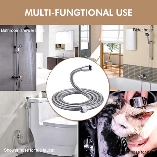71 inches Shower Hose Extra Long Handheld Shower Head Hose Extension Replacement, Brushed Nickel, Stainless Steel