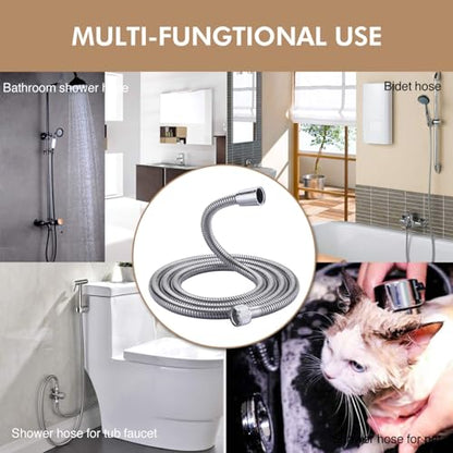 71 inches Shower Hose Extra Long Handheld Shower Head Hose Extension Replacement, Brushed Nickel, Stainless Steel