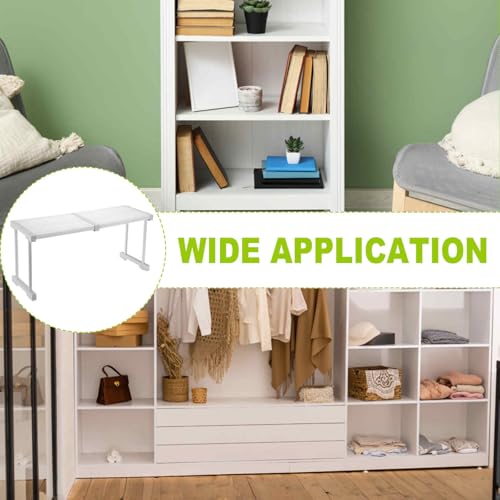 HARFINGTON Expandable Cabinet Tension Shelf 18.5" to 26.77" Adjustable Cabinet Organizer 32" x 9.45" Flower Pattern Table Storage Rack for Wardrobe Cupboard Kitchen Bedroom - size: 47cm to 68cm