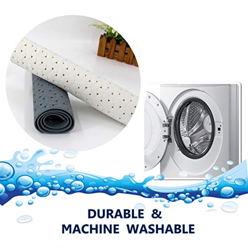 SafeLand- Non-Slip Bath, Shower, Tub Mat, TPR Material, Eco-Friendly, Non-PVC, Machine Washable, No Odor, with Powerful Suction Cups and Drain Holes, Tweed (15"x30" Gray) - color: Gray