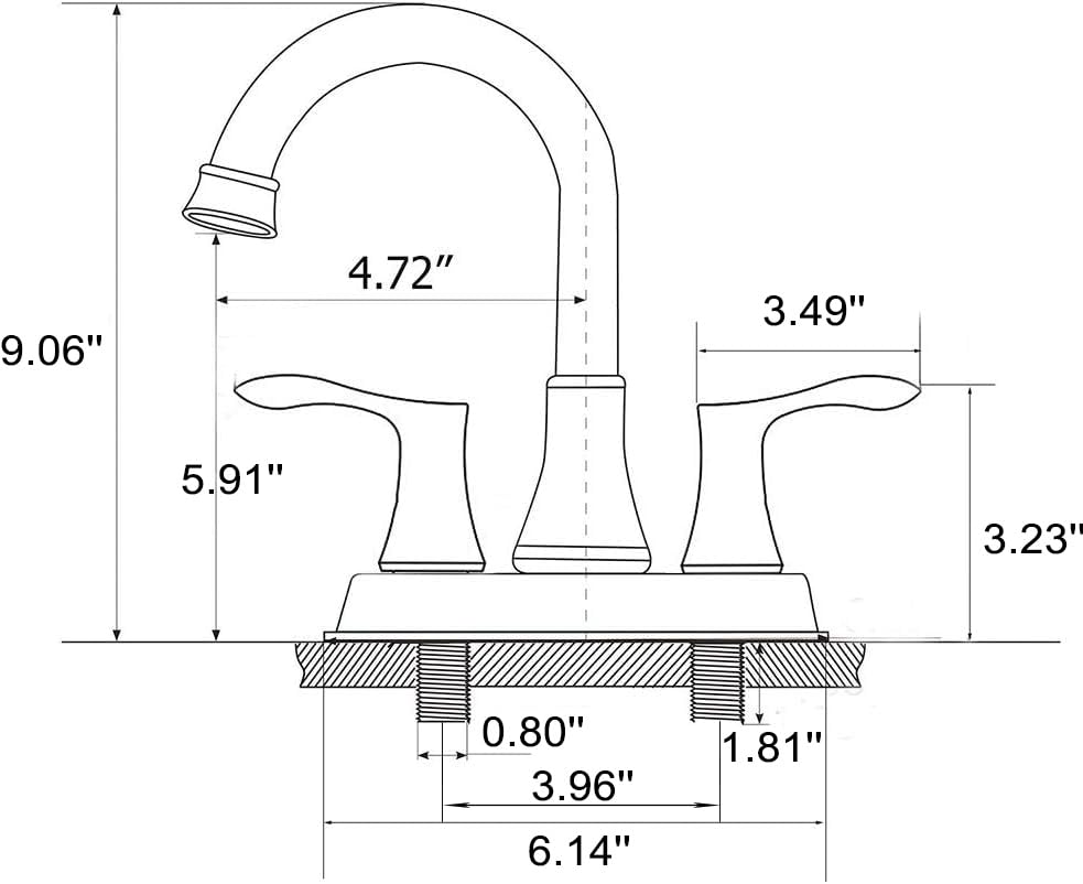 Lead-Free Antique 2 Handle Bathroom Sink Faucet, 360° Swivel High-Arc Spout 4-Inch Centerset Lavatory Vanity Faucets Set with Drain & Water Hoses, Oil Rubbed Bronze