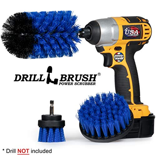 Blue Medium Stiffness Boat Brush Cleaning Set - Pool Liner Cleaning Tools Supplies - Pool Cleaner - Professional Aquarium Cleaner Set - Car Wash Detailing and Scrubbing Brush Kit – Boat Scrubber - color: Blue