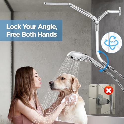 Dual Handheld Shower Head Combo, 2-in-1 Rain Shower Heads System Wide Rainfall Shower Head and 10 Modes High Pressure Hand Held Showerhead with Built-in Power Wash - Chrome - color: Chrome, size: 10 Inch Standard
