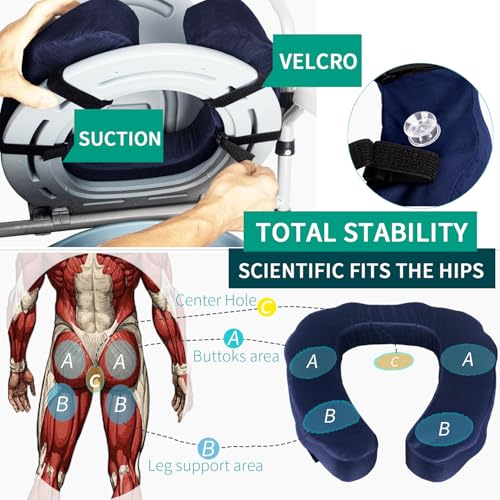 Raised Toilet Seat Cushion – High-Density Foam Booster Pad for Elderly, Seniors, Disabled – Toilet Riser for Standard & Elongated Toilets – Commode Seat Cushion Non-Slip & Easy to Clean (2 inches) - size: 2 inches