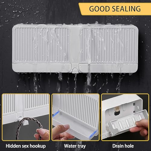 Soap Holder with Hooks, 2-in-1 Wall Mounted Soap Dish, No Drilling Soap Bar Holder with Self Draining to Keep Soap Bars Dry, Suit for Shower, Bathroom and Kitchen(White) - color: White
