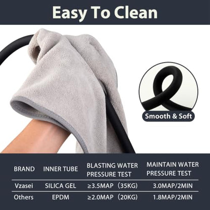 59 Inches Silicone Shower Hose Extra Long Black | Explosion Proof Anti Winding Bidet Hose,Used In Showerhead,Rv,bathtub,Spray Bidet,Flexible Shower Hose Replacement - color: Black, size: 59 In