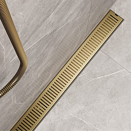 VIGO Elan 36 in. Linear Shower Drain in Matte Brushed Gold - VG07003MG - color: Matte Brushed Gold, size: 36 in.