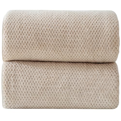 40x80 Inches Bath Sheets Towels for Adults Oversized Bath Towels Extra Large Luxury Super Soft Absorbent Quick Dry Microfiber (Beige, 2PCS) - color: 02_beige, size: Bath Sheet-2PCS