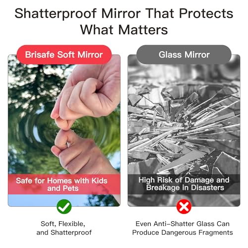 NanoMirror Space-Saving 360° Folding Full Length Mirror, 71" x 47" Ultra-Large Wall Mounted Shatterproof Foldable Design for Home Gym, Yoga, Dance, Fitness Studio, Silver