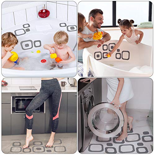 20 Pieces Adhesive Square Bath Treads Non-Slip Bathtub Stickers Non Slip Traction to Tubs Bathtub Stickers Adhesive Decals Appliques for Bath Tub Showers, Pools, Boats, Stairs (Gray) - color: Gray