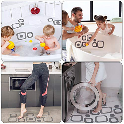 20 Pieces Adhesive Square Bath Treads Non-Slip Bathtub Stickers Non Slip Traction to Tubs Bathtub Stickers Adhesive Decals Appliques for Bath Tub Showers, Pools, Boats, Stairs (Gray) - color: Gray
