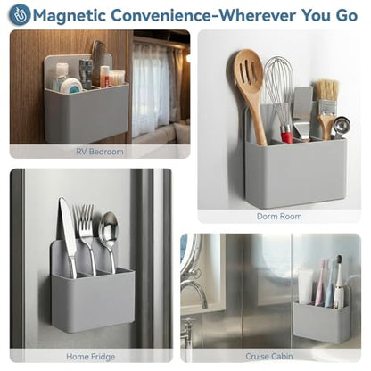 Magnetic Toothbrush Holder for Cruise Essentials | Travel Toothbrush Holder for Bathrooms, Cruise Cabin Essentials Must Have for Alaska & Caribbean Cruises - color: Grey