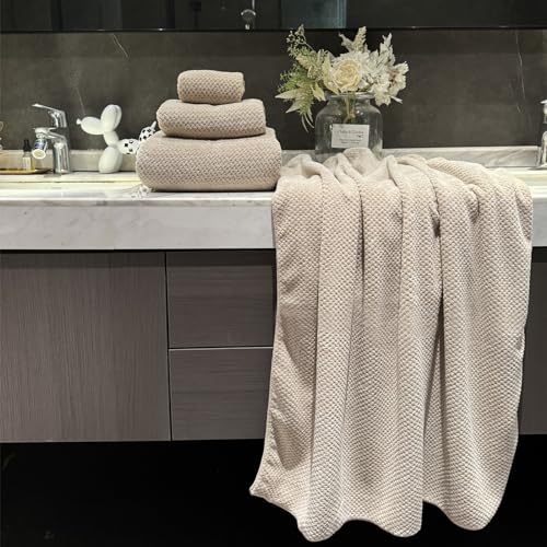 Oversized Bath Towels Extra Large 40x80 Inches Bath Sheets for Adults Super Soft Quick Dry Highly Absobent Microfiber Shower Towels (6 Piece,Beige) - color: Beige 6 Piece, size: 6 Piece